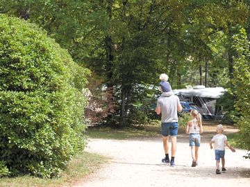 Guests walking around the site
