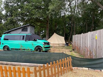 Campervan on pitch