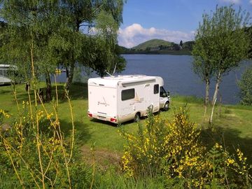 Camping pitches overlooking the lake