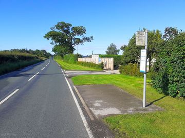 Bus stop at the entrance