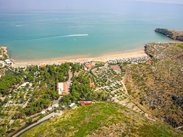 Aerial view of the site and sea