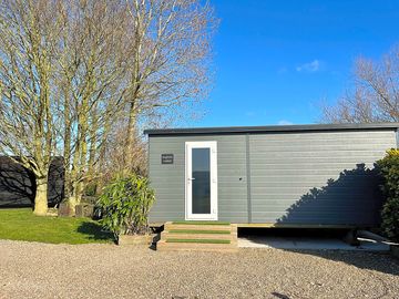 Double doors lead out onto private patio