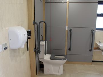Disabled bathroom with walk-in shower