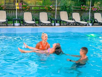The outdoor pool