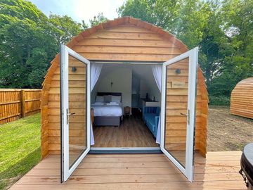 Looking into a lodge