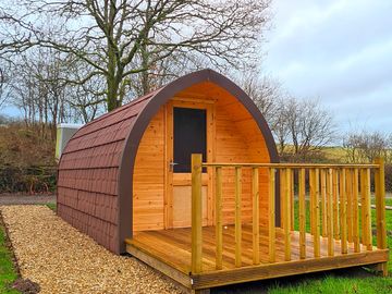 Decking outside a pod