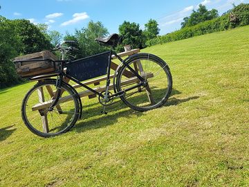 Grass pitches and picnic tables