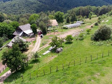 View of the site and the farmhouse