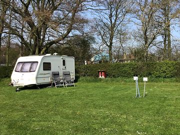 Spacious pitches to fit car and awning