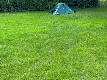Tent pitched in the field