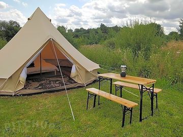 Outside the bell tent (added by manager 19 aug 2021)