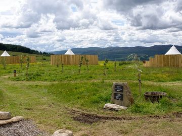 Views from the entrance to the bell tents