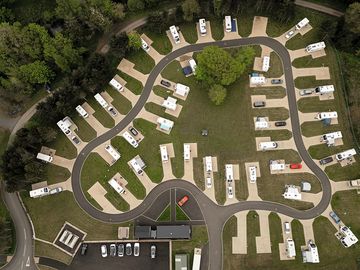 Aerial shot of the touring area