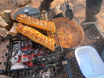 Guests barbecuing food