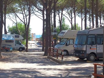 The motorhome and touring area