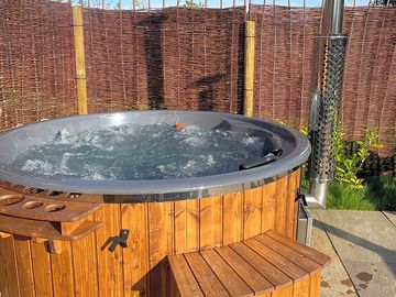 All our cabins have a private wood fired hot tub for you to enjoy during your stay