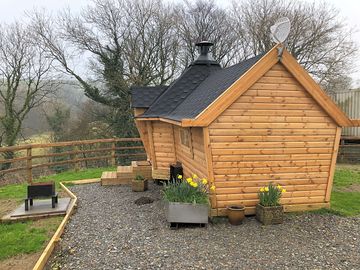 Exterior of wooden cabin