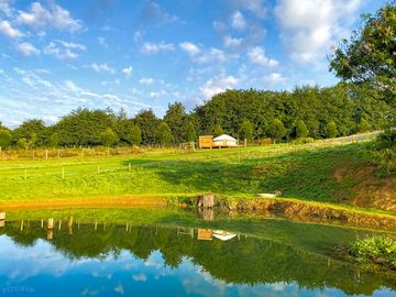 Bracken yurt. view from swimming lake.