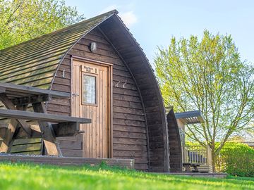 Outside of the barbon hill pod