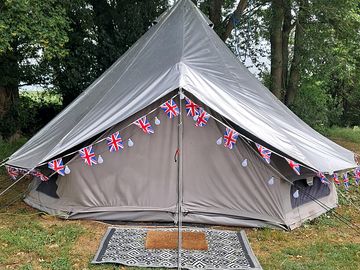 Outside of mercury tent