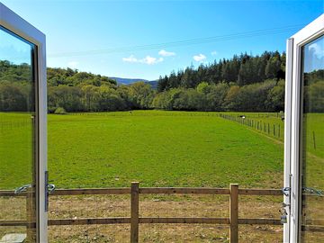 View over the fields from the hut