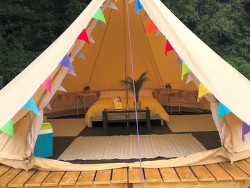 Inside view of the 5m bell tent