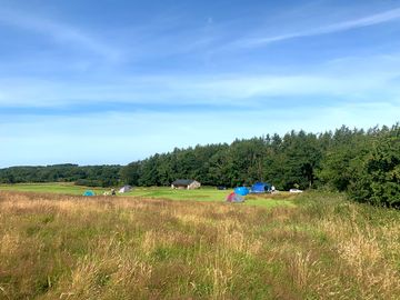 Non-electric grass tent pitch