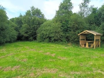 Picnic shelter by the pitches