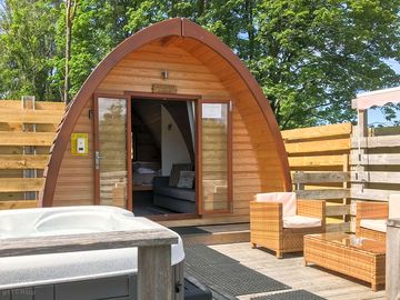 Hot tub and outdoor seating