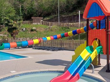 Pool with slides for the kids