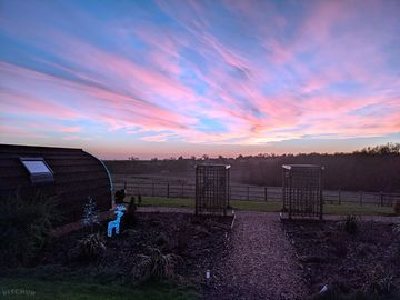 Sunset from the pods' garden (added by manager 13 feb 2023)