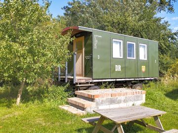 Private seating in front of the wagon