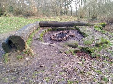One of the large fire pits with natural log seating (added by manager 21 jan 2021)