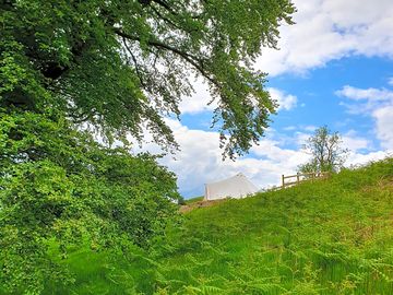 Celyn bell tent on the hillside
