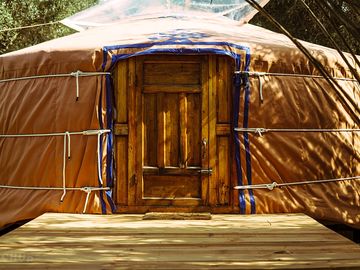 The exterior of almadraba yurt