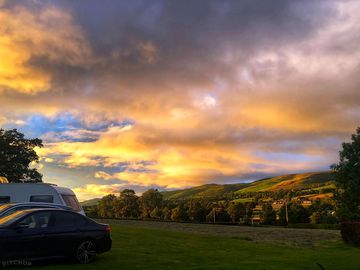 Sunset over the pitches
