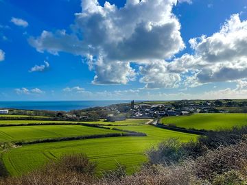 The view from trewarveneth mound towards mousehole