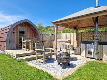 Hot tub and seating area