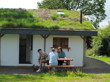 Bench outside kitchen