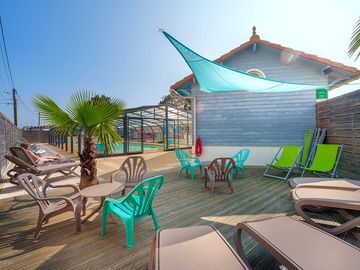 Poolside relaxation area