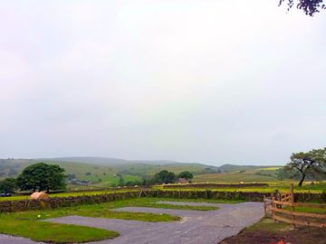 The pitches overlook peak district hills and valleys