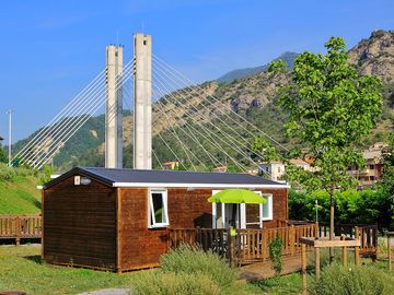 Mobile home with terrace