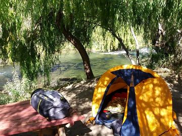 Pitches next to the river