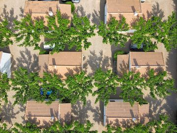 Aerial view of the bungalows