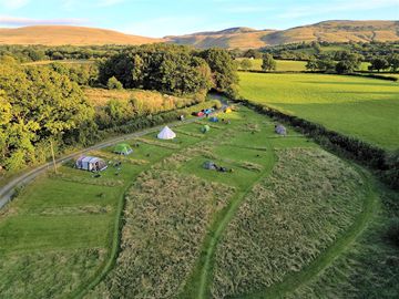 Cosmos camping. all pitches have lovely views of the black mountain.