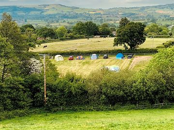 Looking down over the pitches