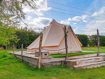 Visitor image of the exterior of one of the bell tents (added by manager 26 oct 2022)