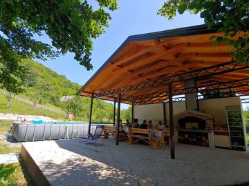 Barbecue area and pool
