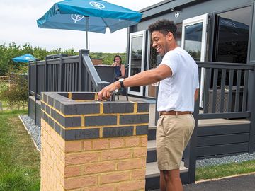 Barbecue outside the pod
