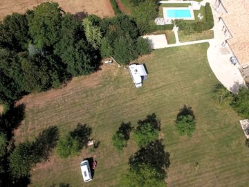 Birds eye view of the campsite